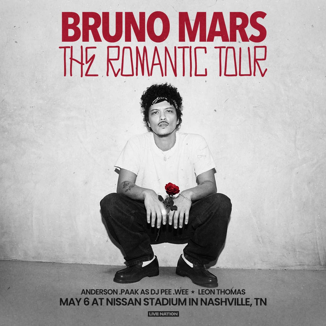 Bruno Mars's recently announced album and world tour, named 'The Romantic Tour'
