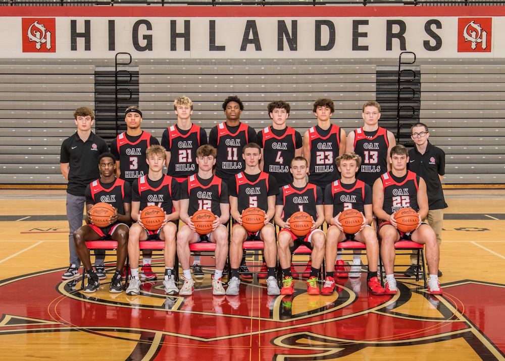 Boys basketball team pictured with their team manager