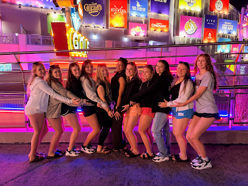 Oakettes at Universal after making it into Pom Semis