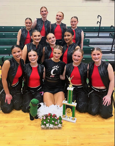 Oak Hills Oakettes and senior Paige Taylor from the University of Cincinnati Dance Team 