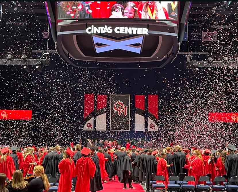 Scene from Xavier University's Cintas Center during the Class of 2025 graduation. Graduation will be held at the same location for the Class of '26 (Photo Creds Oak Hills)